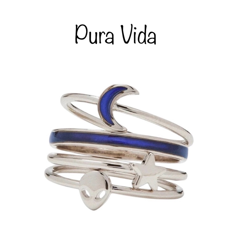 NWT Pura Vida LOST IN THE COSMOS RING STACK👽 Size 9
